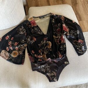 Floral Black Women's Top